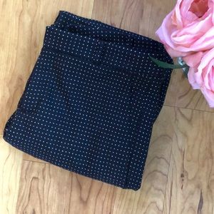 NWOT Banana Republic Logan Navy Polka Dot pant 12L